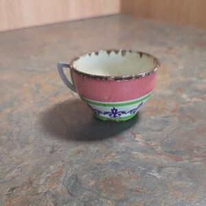 Vintage Pink and Green Teacup